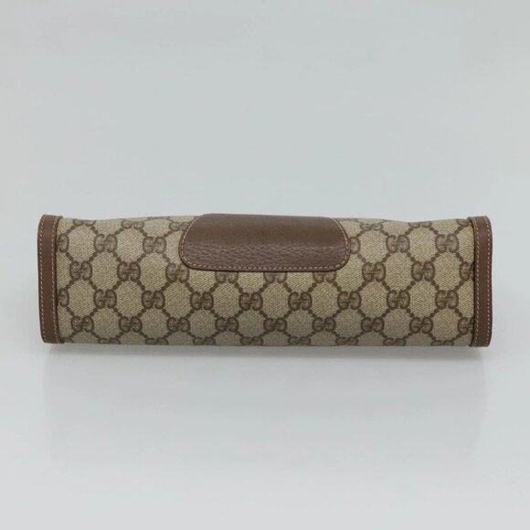 GUCCI GG Supreme Web Sherry Line Clutch Bag PVC Beige Red - Picture 6 of 15